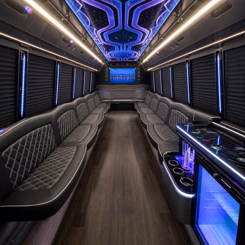 25 Passenger Party Bus Interior