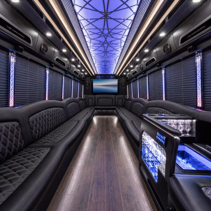 25 Passenger Party Bus Interior