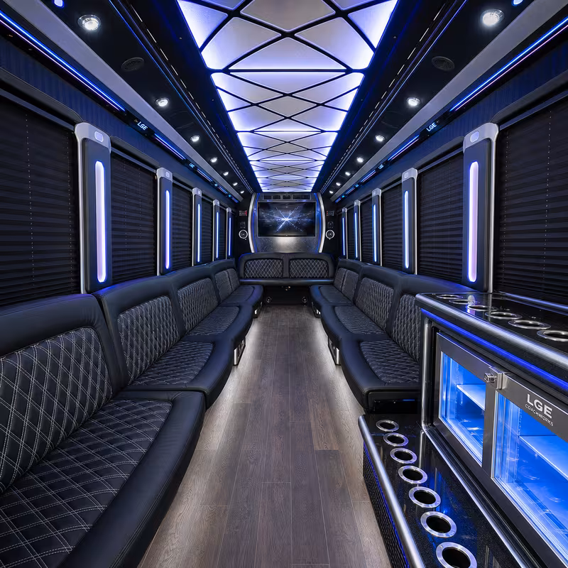 30 Passenger Party Bus Interior