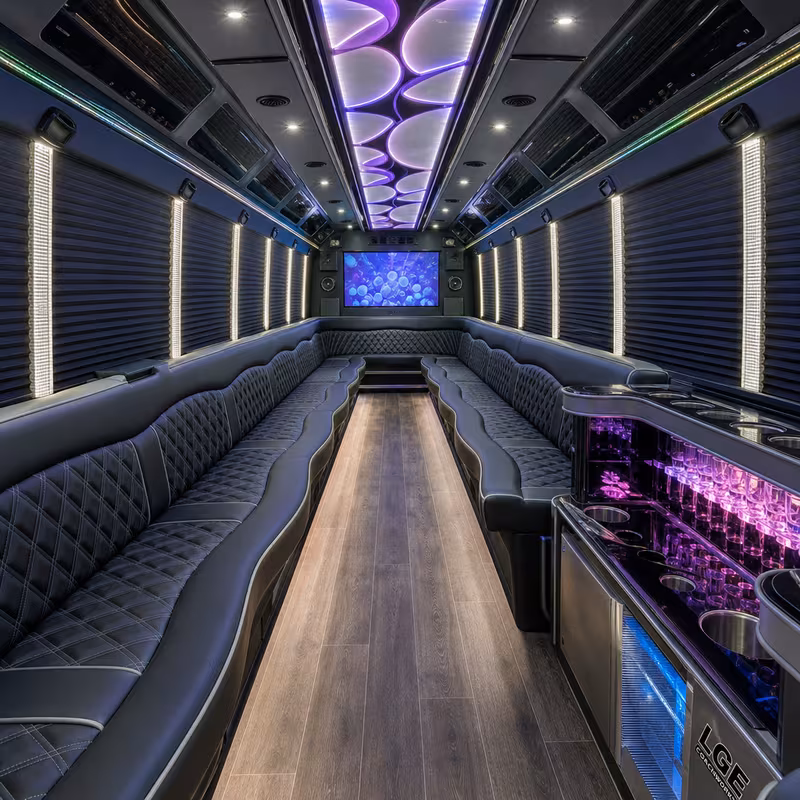 30 Passenger Party Bus Interior
