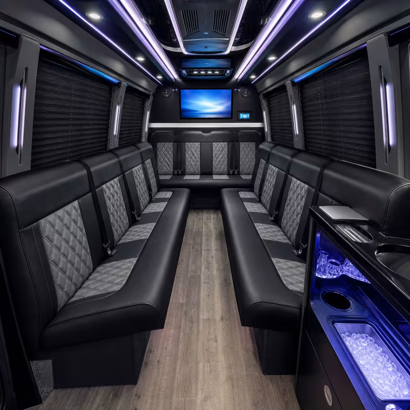 14 Passenger Sprinter Limo Interior