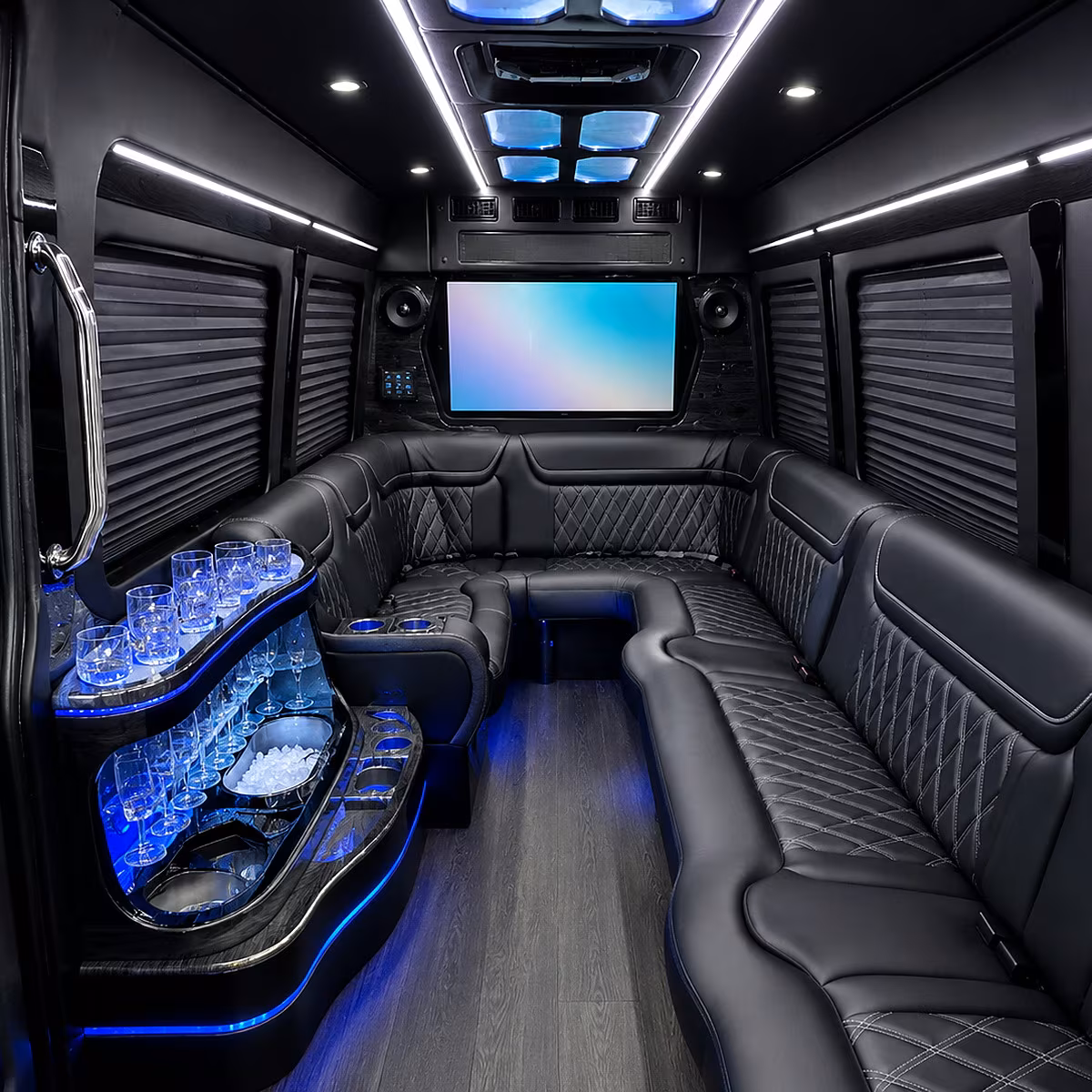 Washington Bachelor & Bachelorette Transportation party bus interior