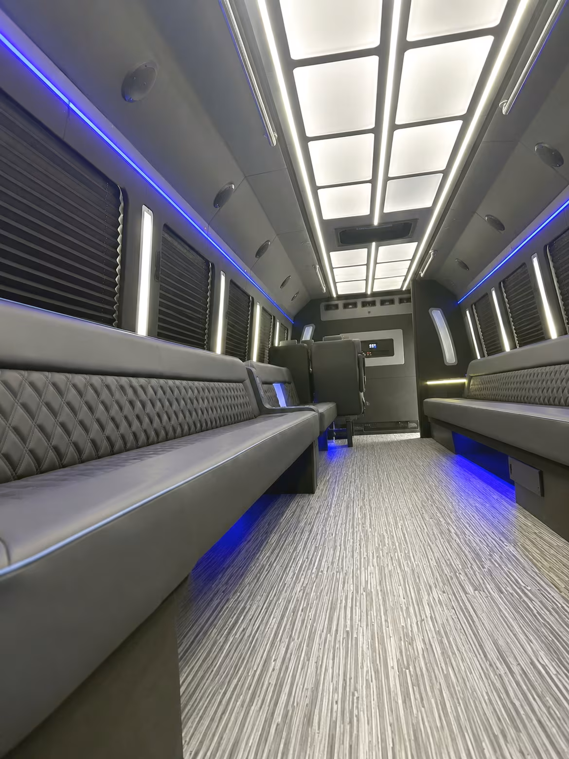 Washington Birthday, Sweet 16, & Quinceañera Transportation party bus interior