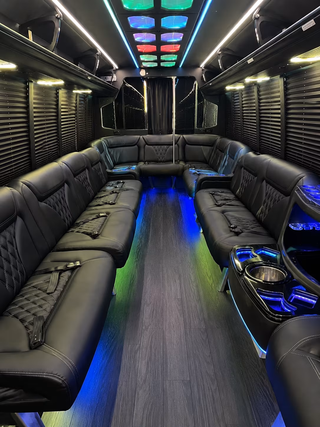 Washington Birthday, Sweet 16, & Quinceañera Transportation party bus exterior