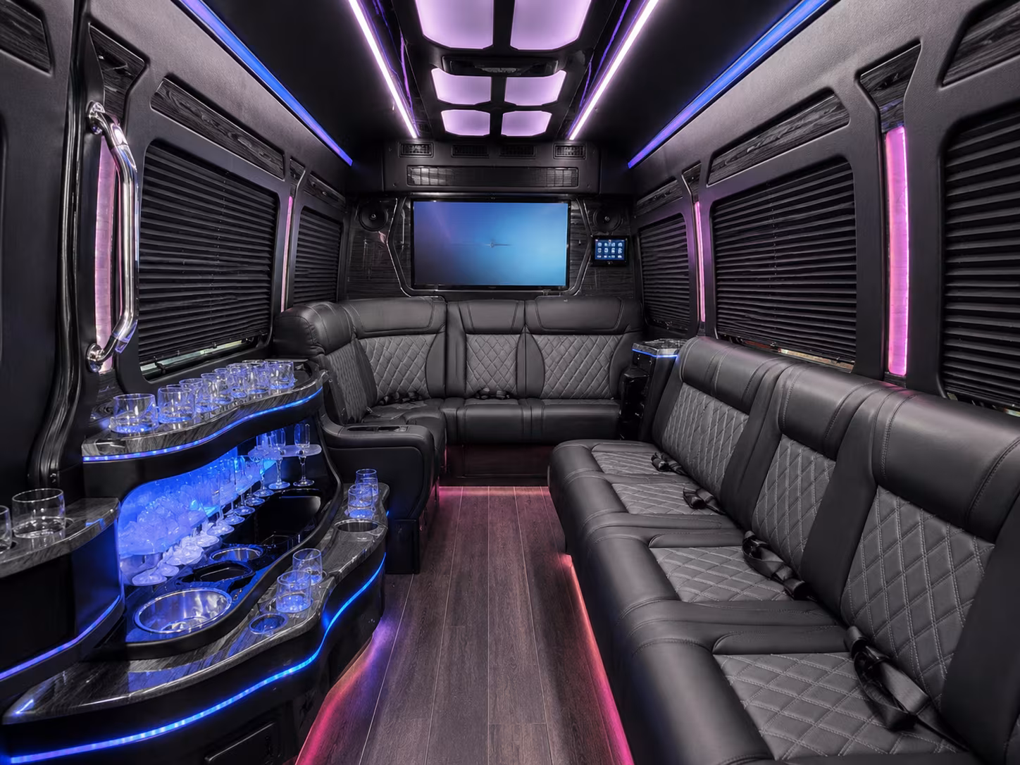 Washington School Event Transportation party bus interior
